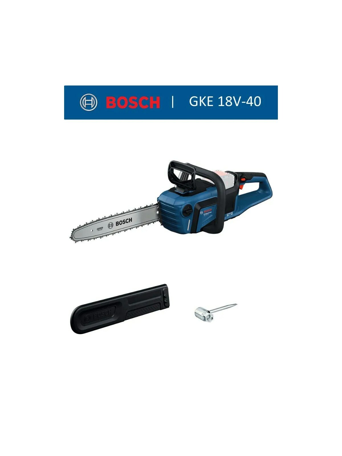 Bosch GKE 18V-40 Пила цепная Аккумуляторная, 18В, Без батареек, 06008D3000