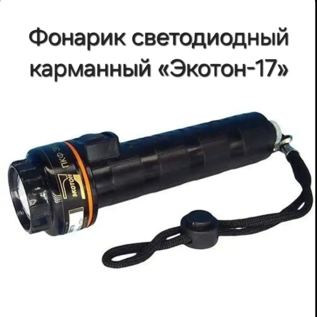 Фонарик Экотон-17 светодиодный карманный (с зарядным устройством)