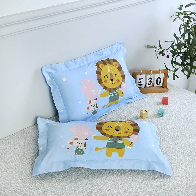 Хлопковая подушка для детей 3-10 лет, все сезоны, 30x50x8 см, мышь лев друг для школы