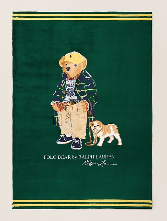 Ralph Lauren плед Polo Bear, 127х178, зелёный