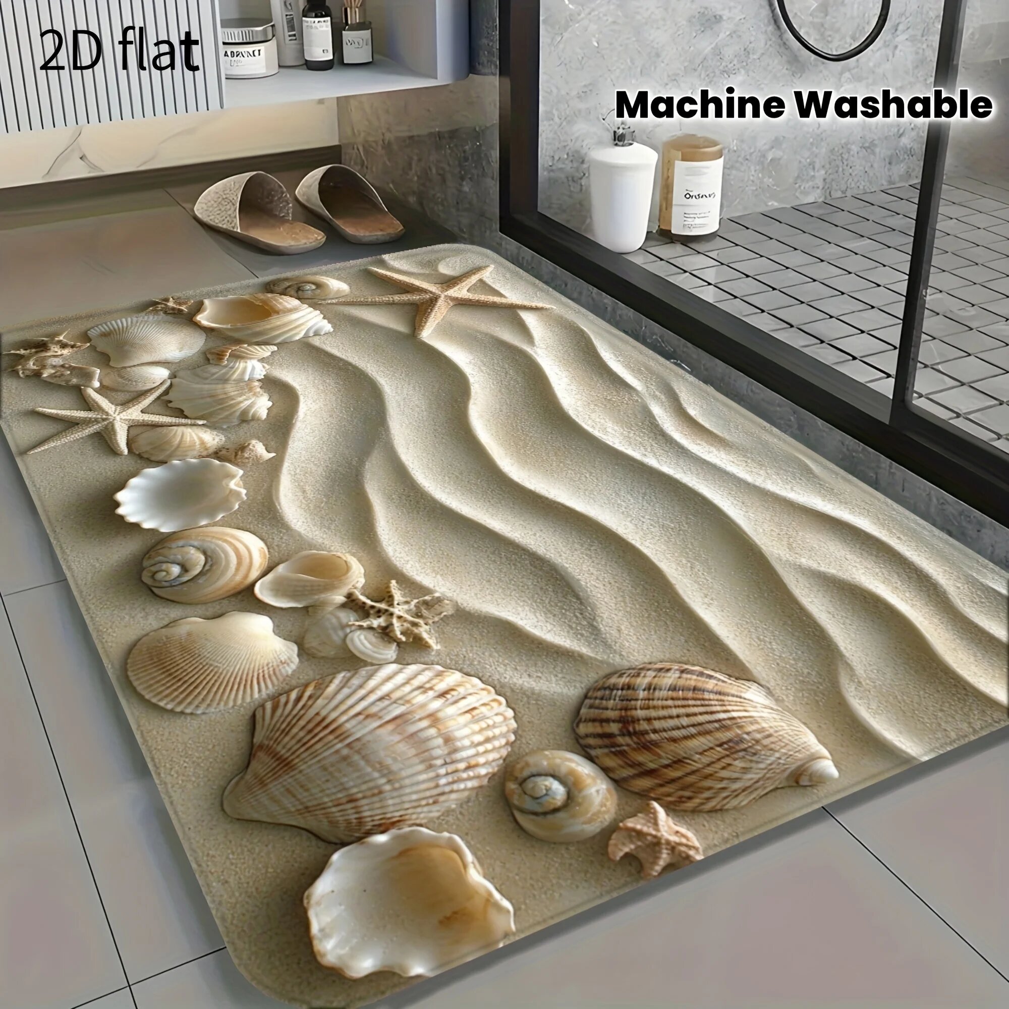 VIKAMA 3D Vision Beach Полотенце для ванной 40x60cm 16x24inch