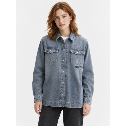 фото Блуза karl lagerfeld jeans, размер s, синий