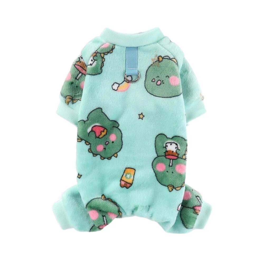 Флисовый комбинезон для собак Bear Dinosaurs M, Зеленый, Green
