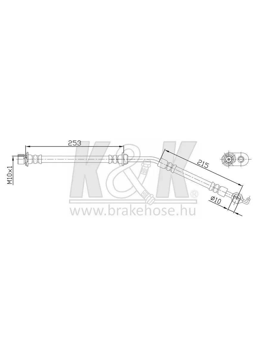Тормозной шланг Toyota Yaris 1.0 1.8 VVT-i K&K