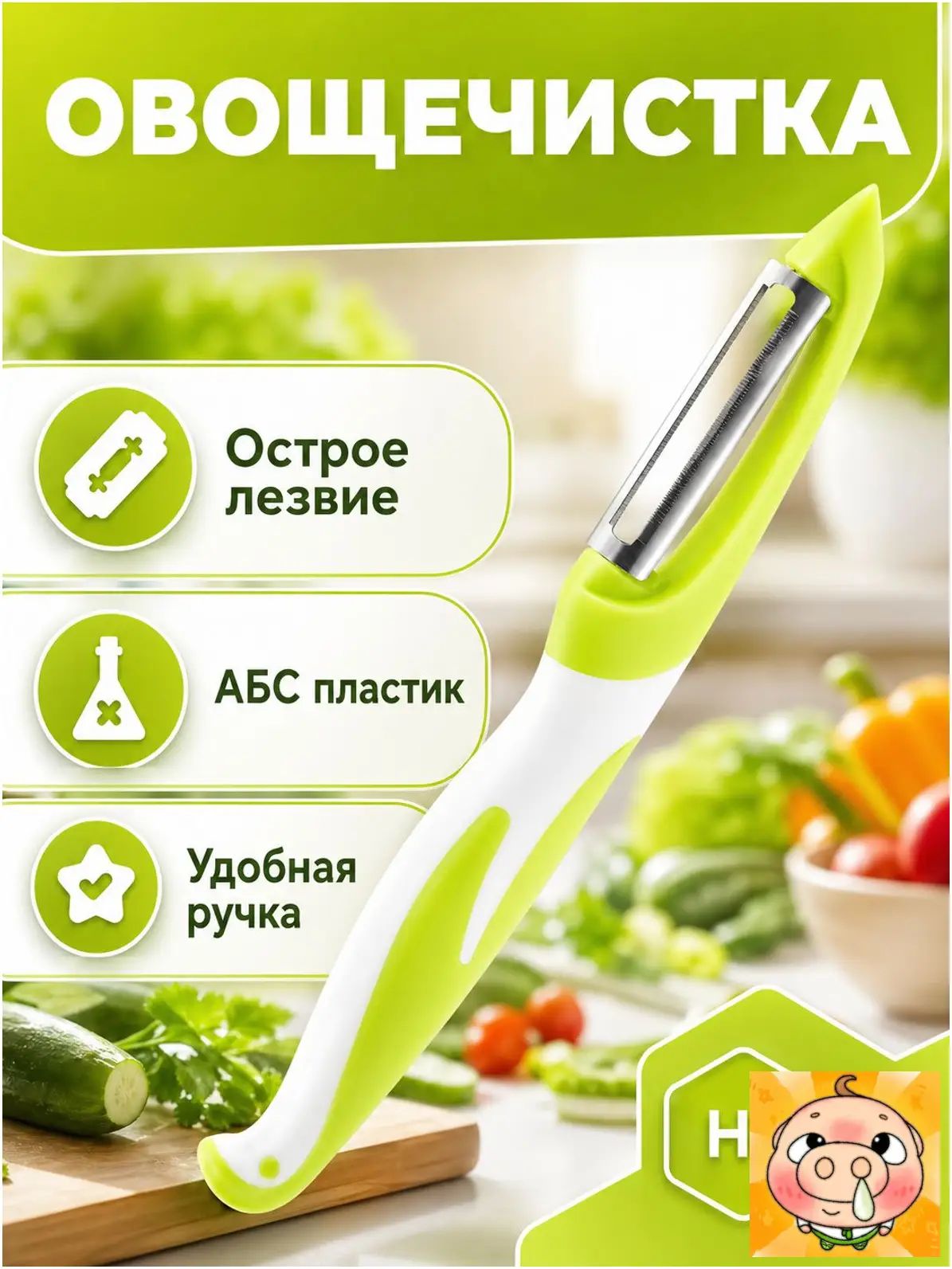 Овощечистка, картофелечистка, нож для чистки овощей и фруктов HONEY KITCHEN