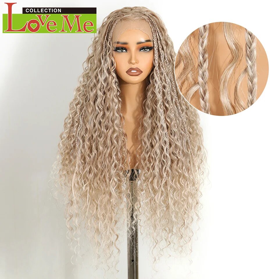 LOVE ME парик с кружевной основой 32 дюйма синтетические волосы twist braids TTGFC 23F-30D-613FA