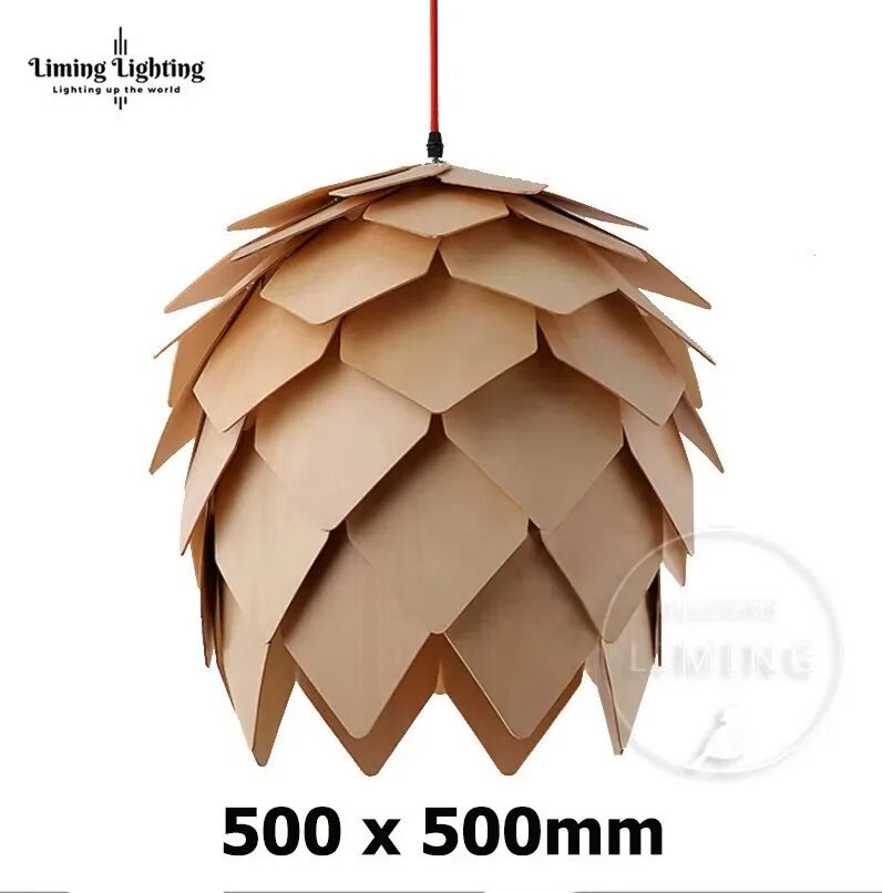 Подвесной светильник JUDU "Сосновая шишка", 50cm wood color