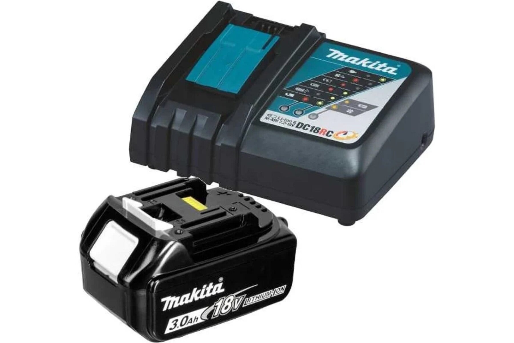 Набор аккумулятор и зарядное устройств Makita BL1830B LXT 18В 3Ач Li-Ion DC18RC-1шт(б\зар)+BL1830B-1шт