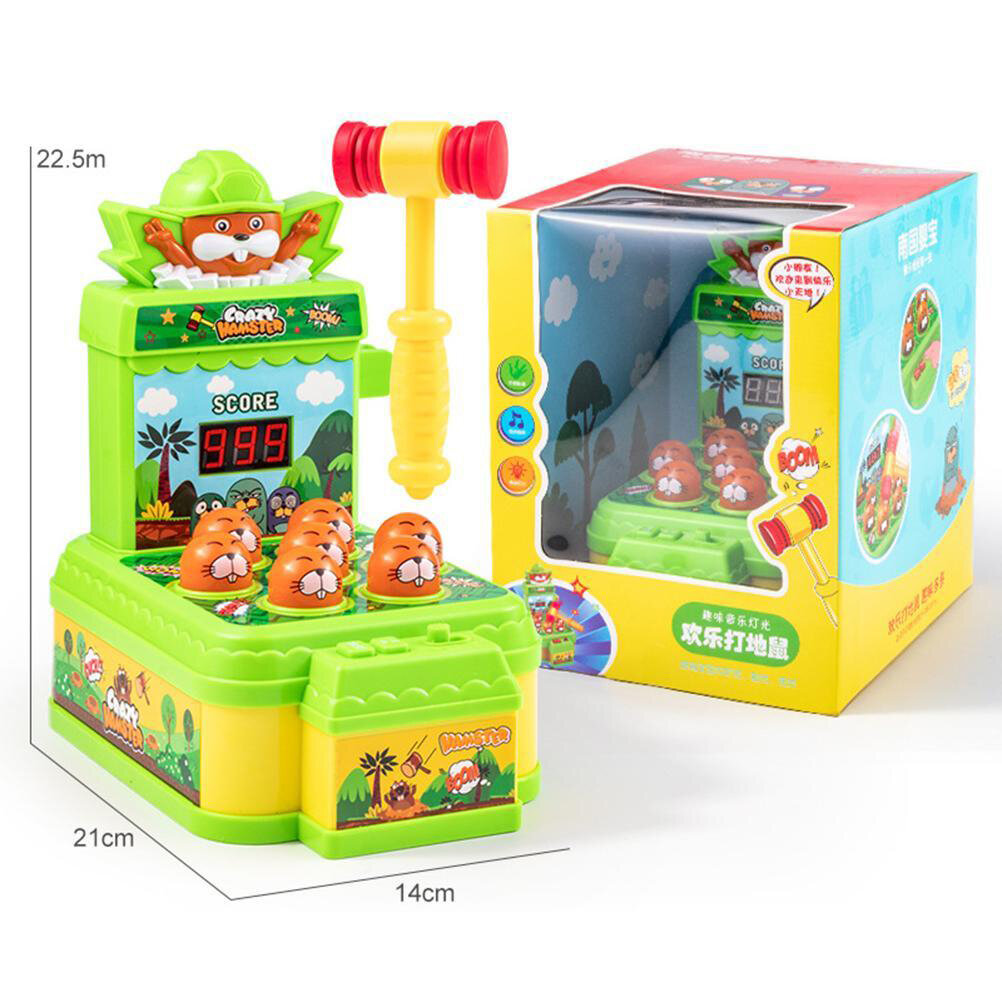 Игрушка с молотком для детей, мини-электронная аркадная игра, игра на скамейке с игрушкой с 2 молотками