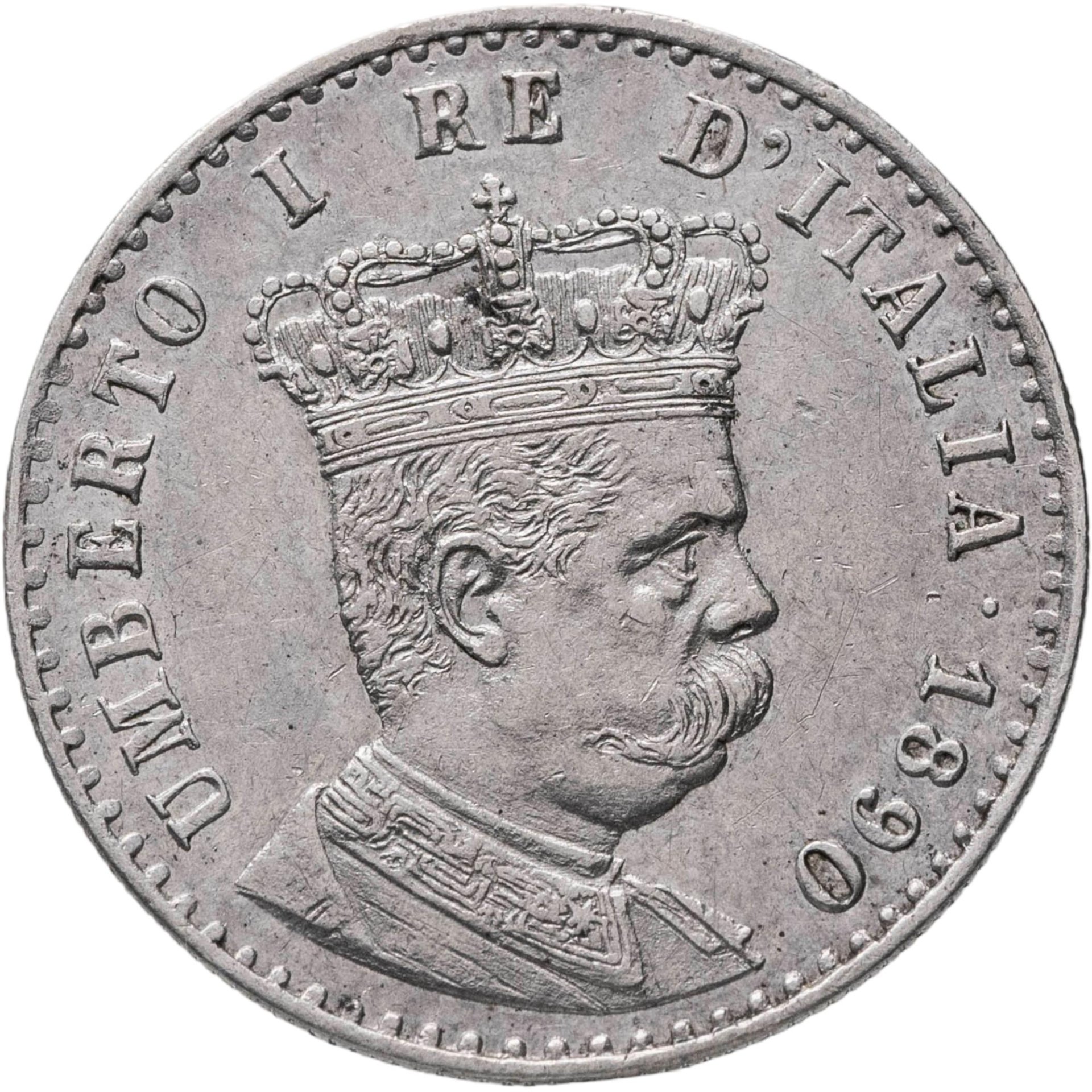 Итальянская Эритрея 50 чентезимо 1890, Серебро 835, в сохранности XF