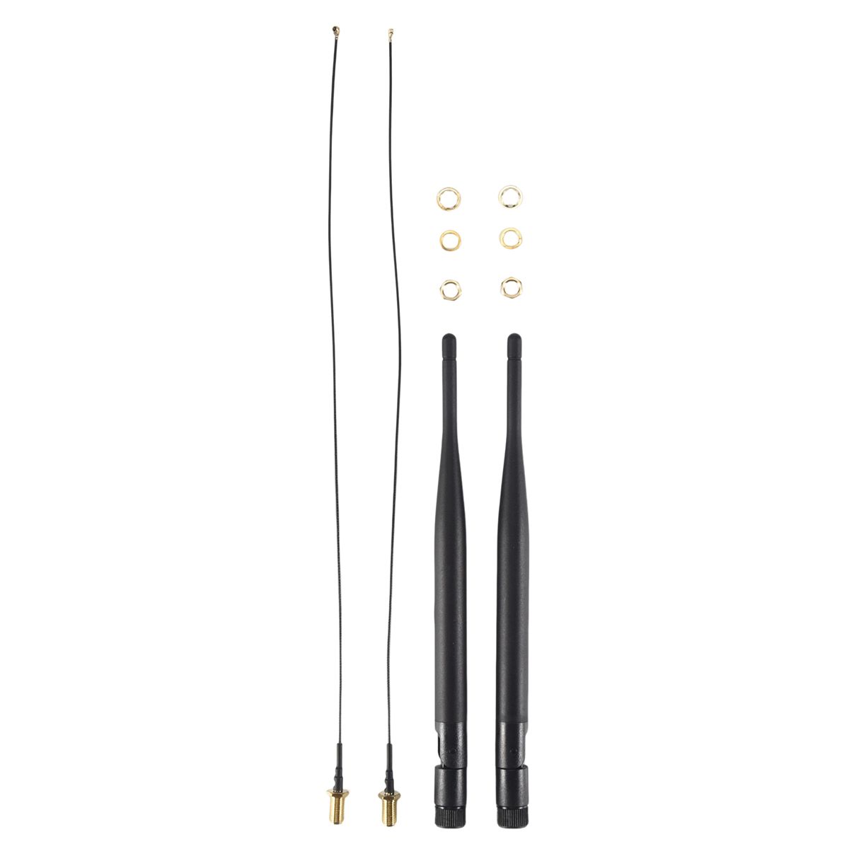 2 x 6dBi 2.4GHz 5GHz двухдиапазонная WiFi RP-SMA антенна + 35 см U.fl / IPEX кабель