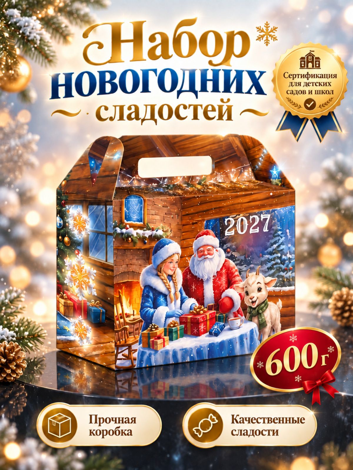 Сладкий Новогодний подарок для детей 600 грамм 2026