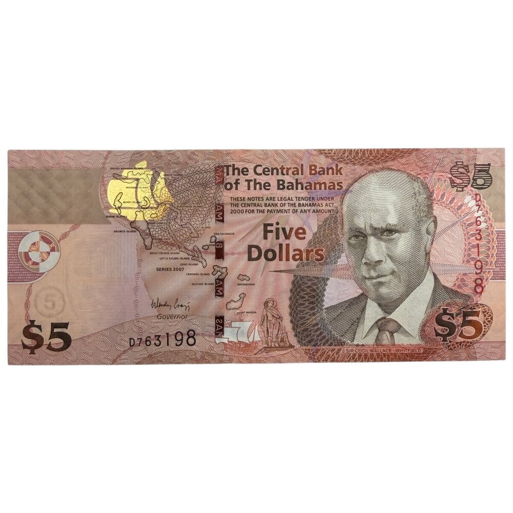 Багамские острова (Багамы) 5 долларов 2007 г. (Серия D)