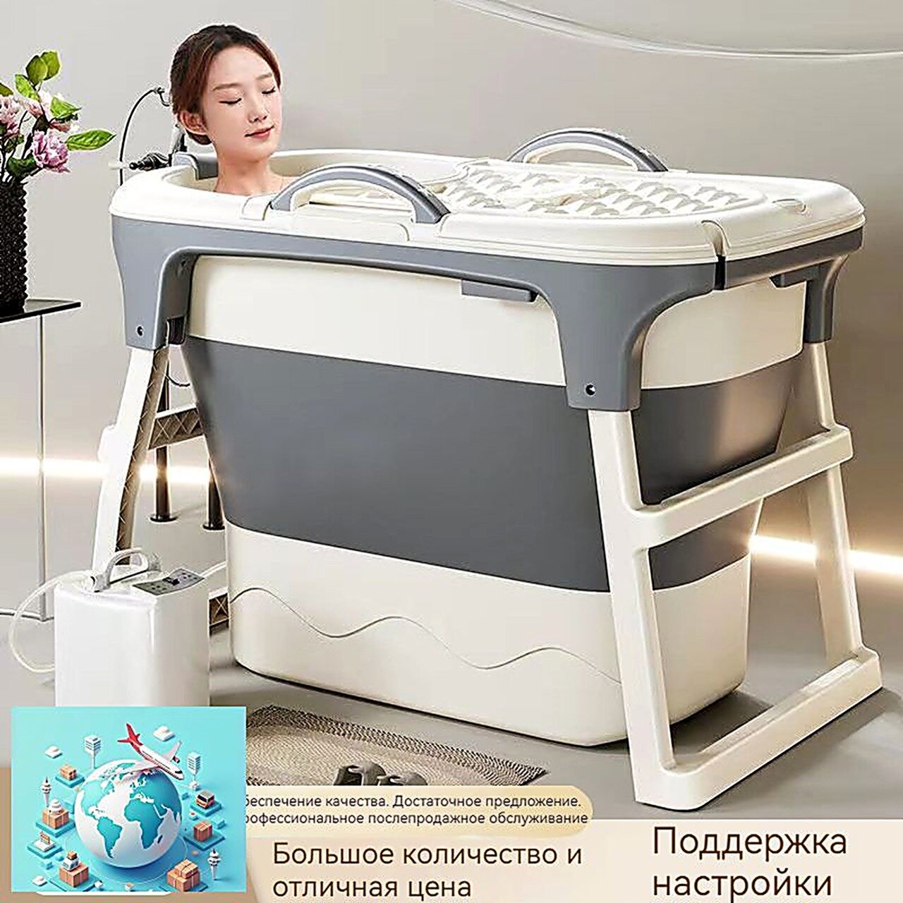 Купель диаметр103 см, Бочки и купели, ABS пластик, пластик, Сауны и бани