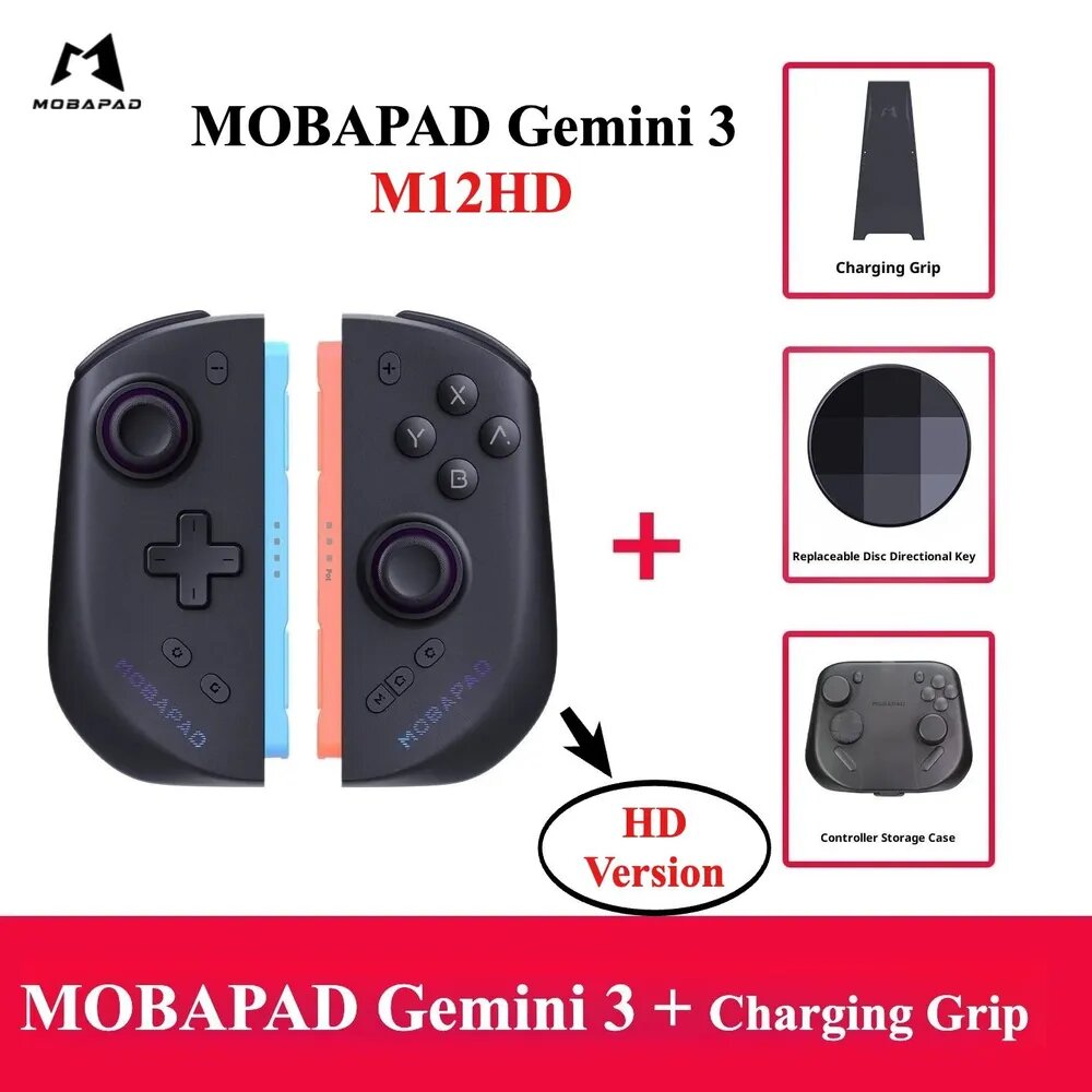 MOBAPAD M12HD Gemini 3 + M-A21 Раздельный игровой контроллер для NS2 Joycon2 Tmr Air Joystick Hd Vibration Беспроводной игровой контроллер