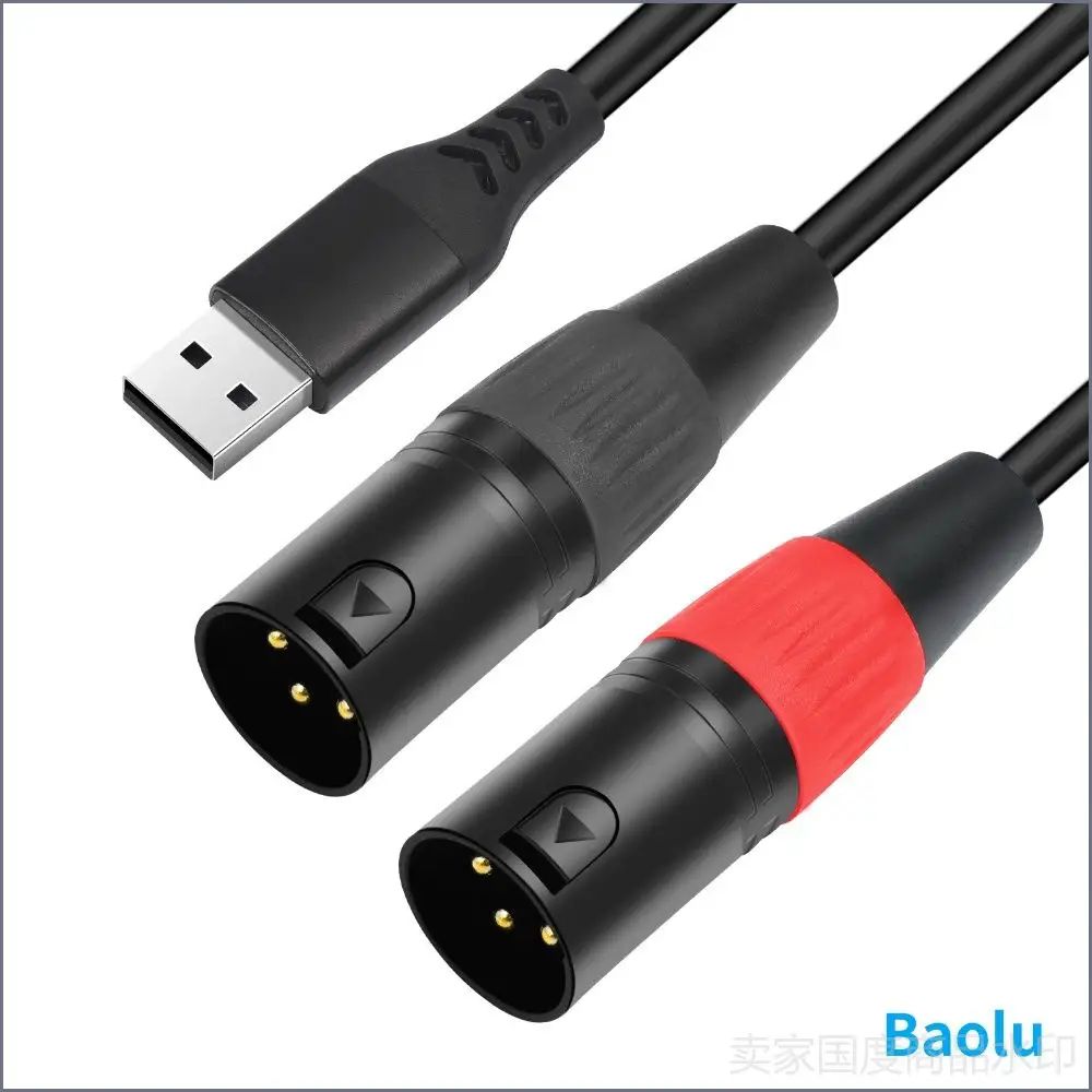 USB-A на два XLR-разъёма аудиокабель, 2 м, 32 бит/384 кГц