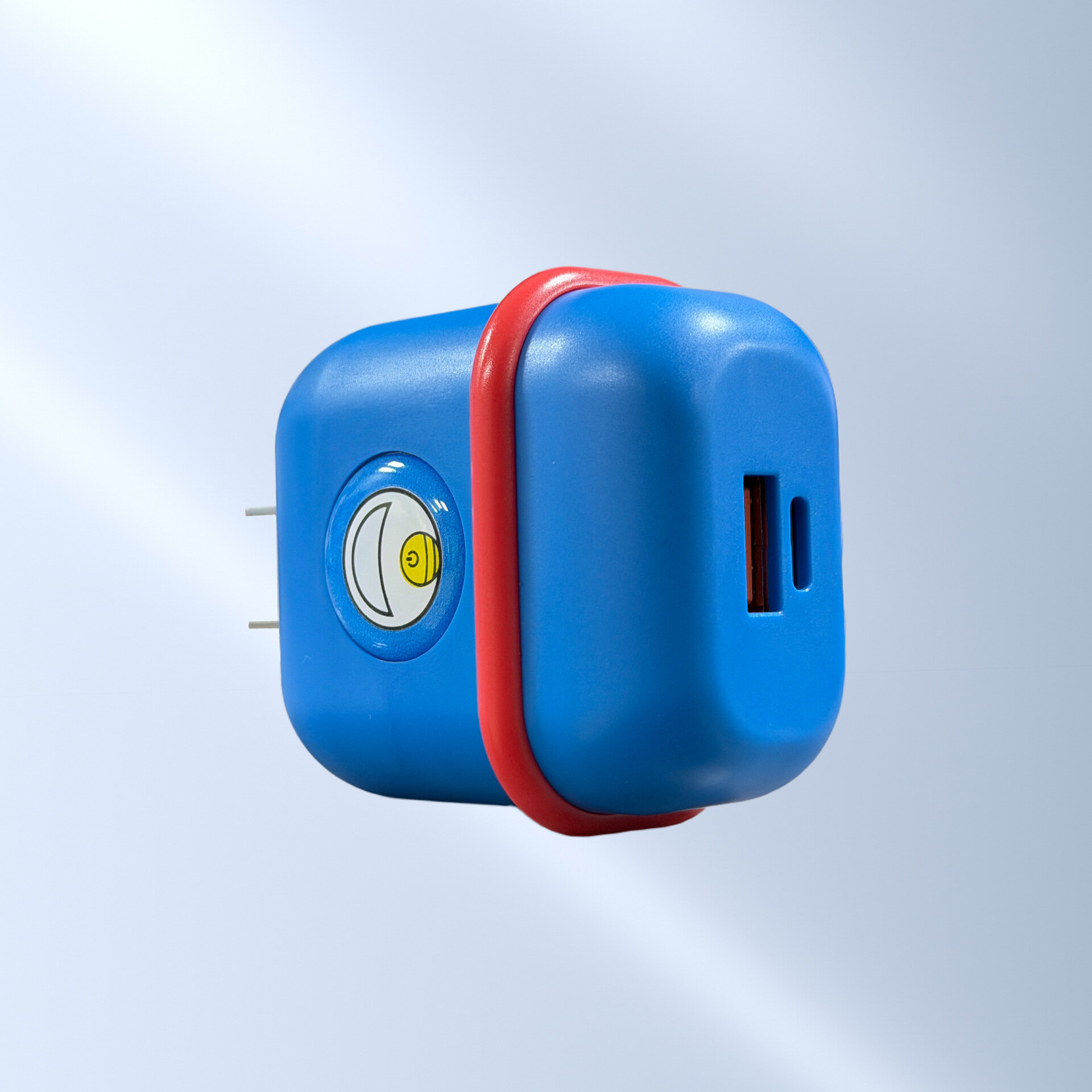 Быстрая зарядка адаптер Blue Fat для USB-C и Lightning всех смартфонов в голой упаковке