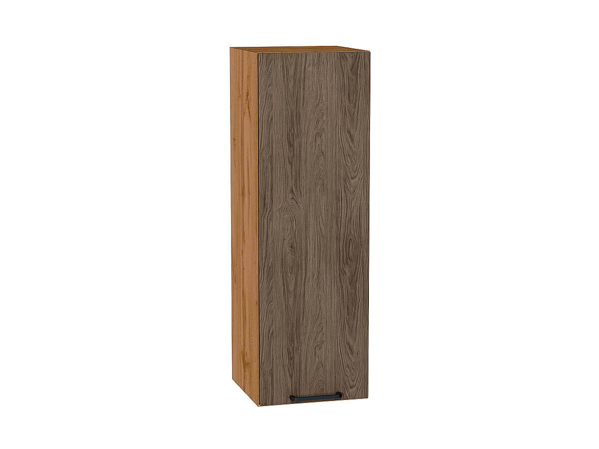 Шкаф верхний с 1-ой дверцей Флэт, цвет фасада Brown Casella Oak 2S, цвет каркаса Дуб Вотан, 920*300*318 (В*Ш*Г) мм
