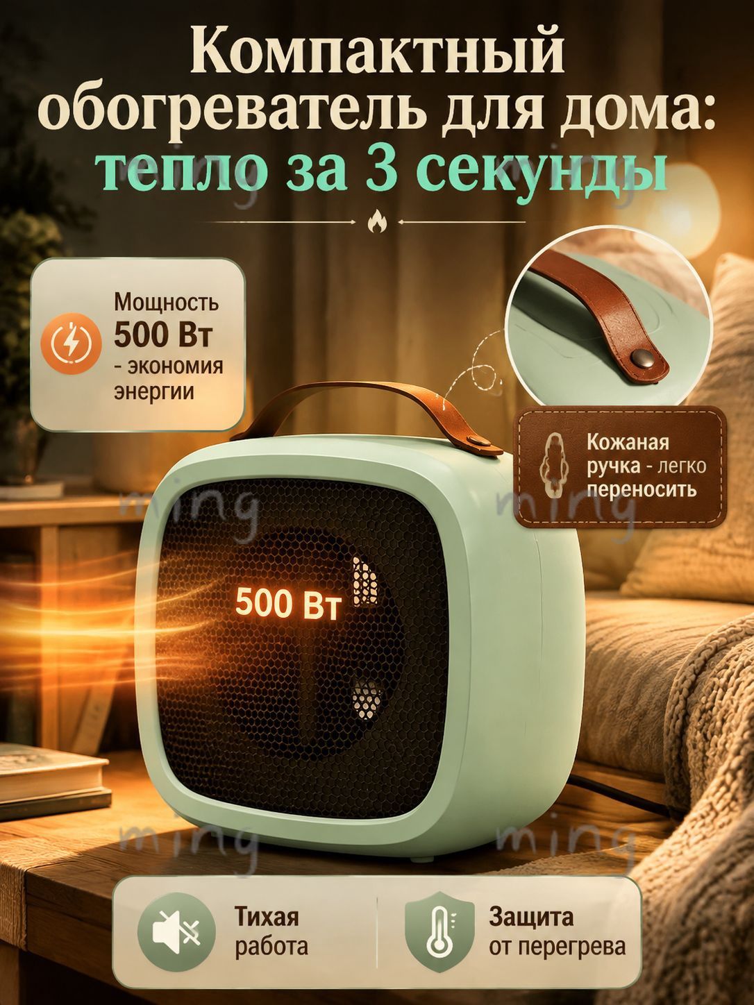 Обогреватель масляный для дома и дачи, белый настольный-электрический радиатор, для комнаты для офиса и рабо