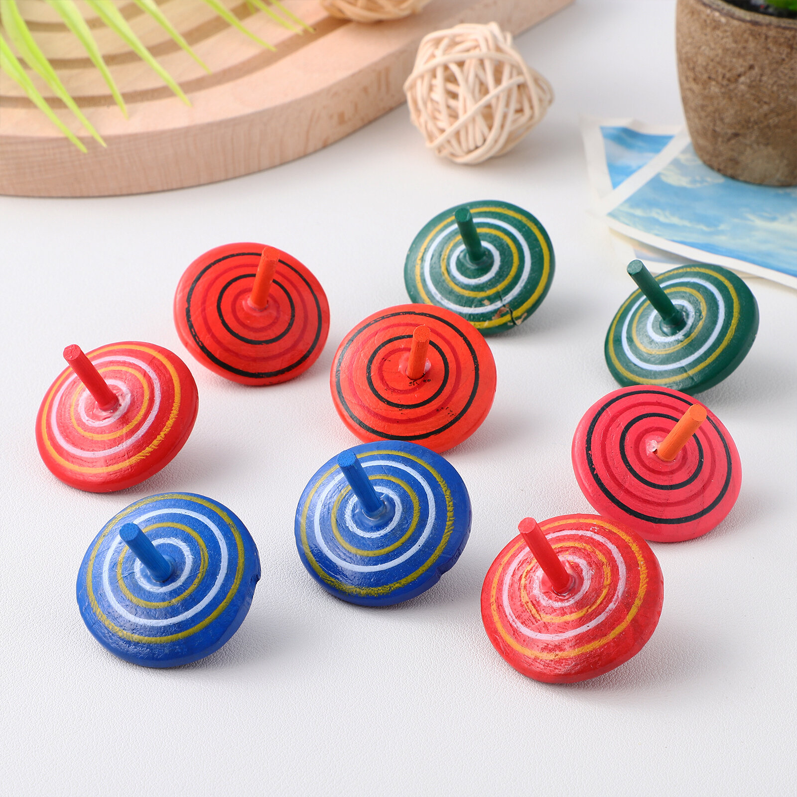 15 Шт Деревянные Волчки Игрушки Для Детей Подарки На День Рождения Assorted Color