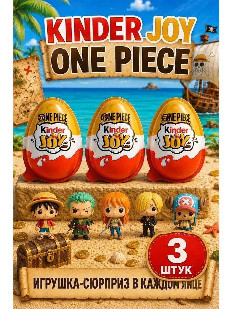 Яйцо шоколадное Kinder Joy Ван-Пис, One Piece Funko Киндер Джой, 20г