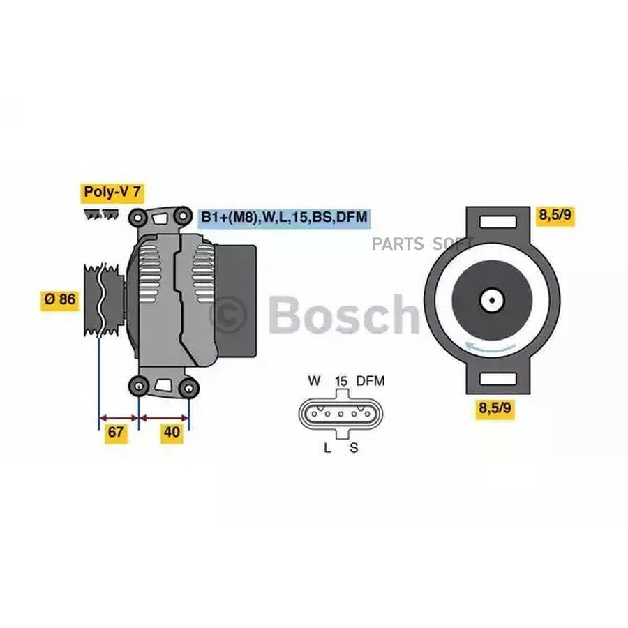Генератор, 28В 110А от официального дистрибьютора, BOSCH, артикул 0986049780