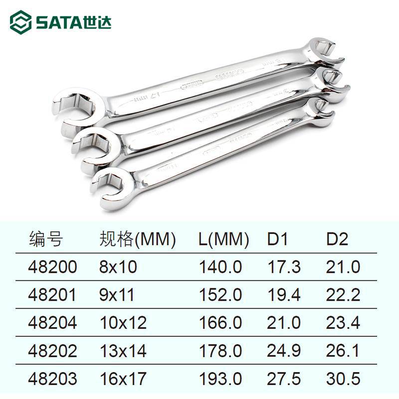 Набор слесарных ключей SATA 48201 9x11 мм для ремонта двигателя автомобиля - автомобильный инструмент
