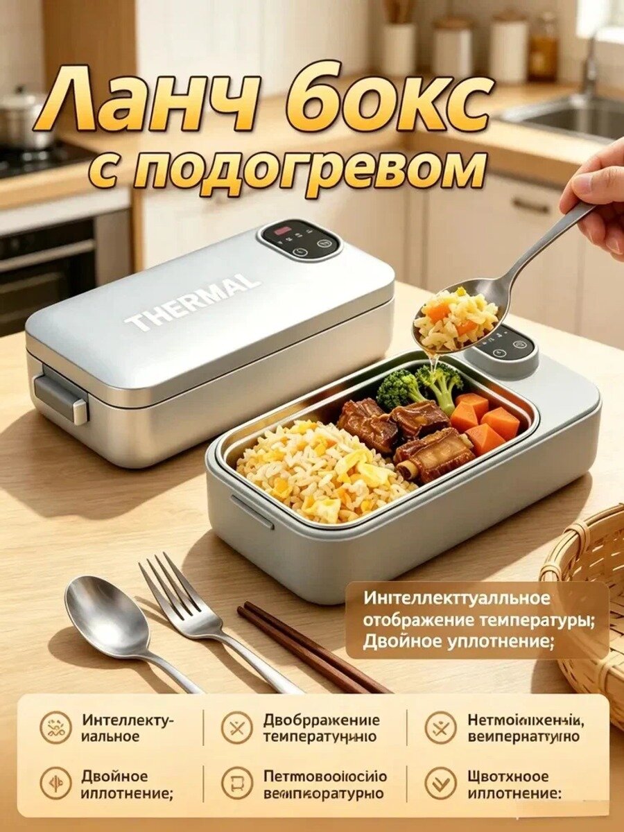 Ланч-бокс с подогревом электрический, заряжаемый, без воды, из нержавеющей стали 304, светло-розовый, 15