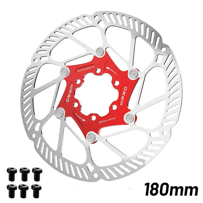 IIIPRO Плавающий ротор дискового тормоза 140/160/180/203 мм Красный, 180MM-RED-1PC