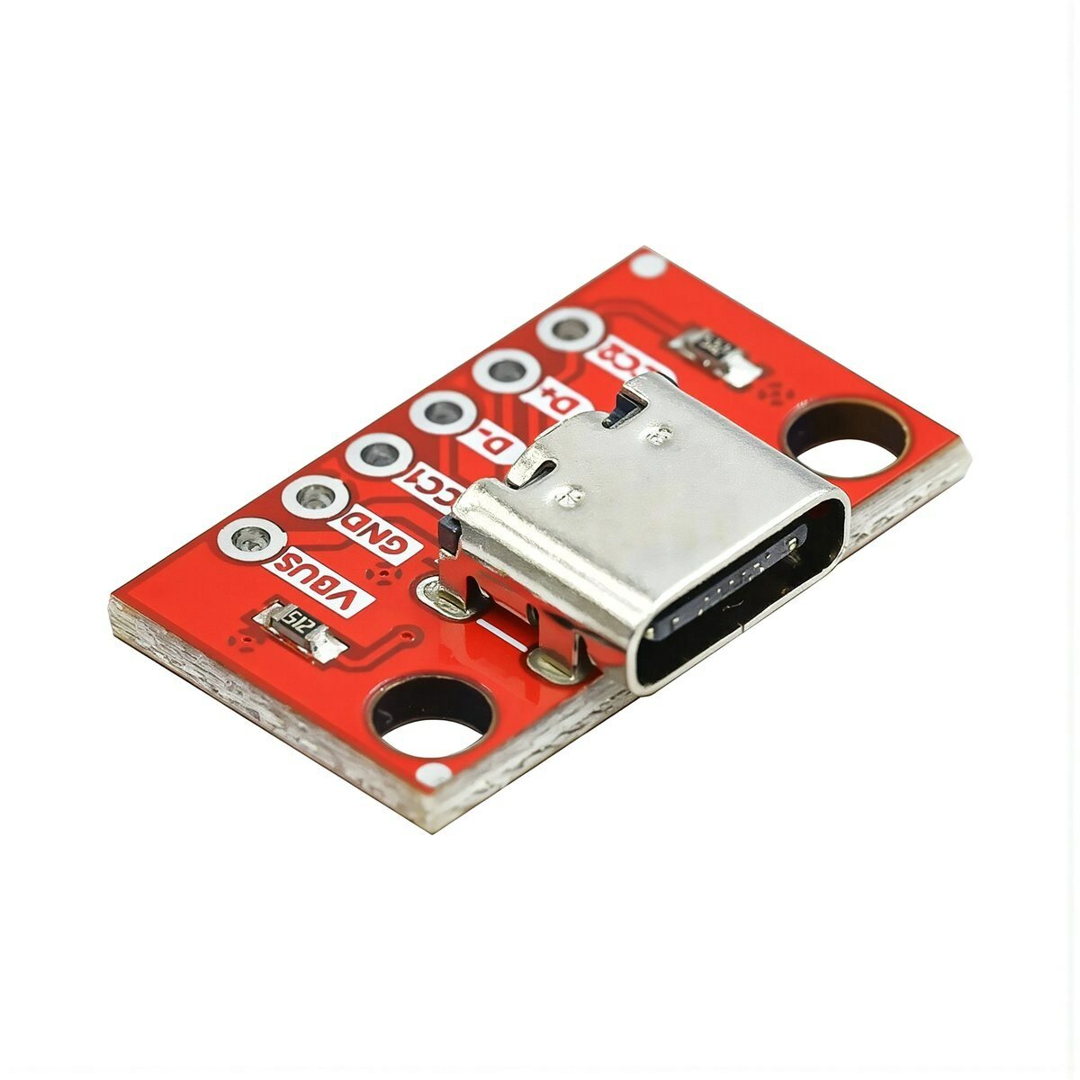 TYPE-C USB переходник на штыревой разъём DIP гнездо тип B, оловянное покрытие гнезда, гнездо уже припаяно, штыревые выводы в комплекте, Тестовая плата TYPE-C разъёма самки/самки (красная)