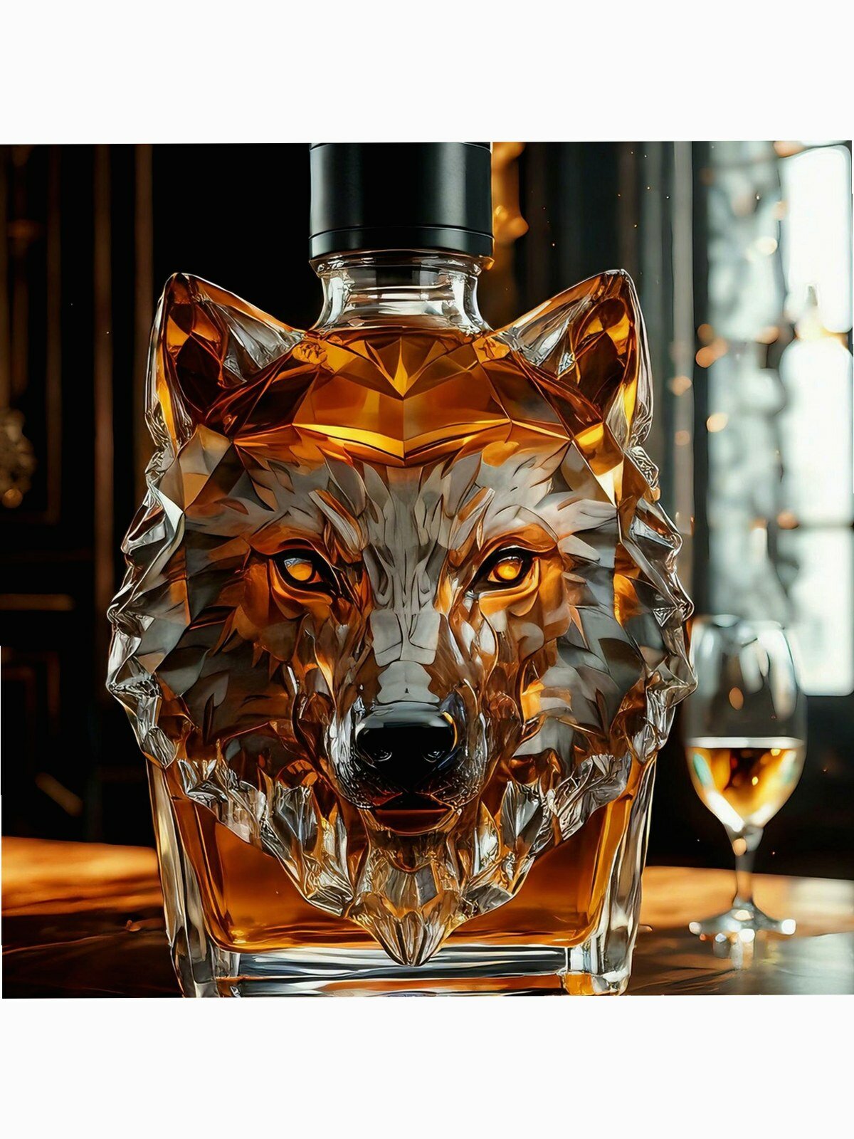 Бутылка виски "Волчья голова", бутылка крафтового вина, без вина,350ml
