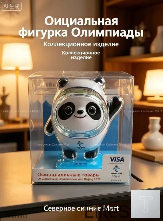 Талисман зимних Олимпийских игр 2022 в Пекине. Мягкая игрушка, плюшевая фигурка медведя