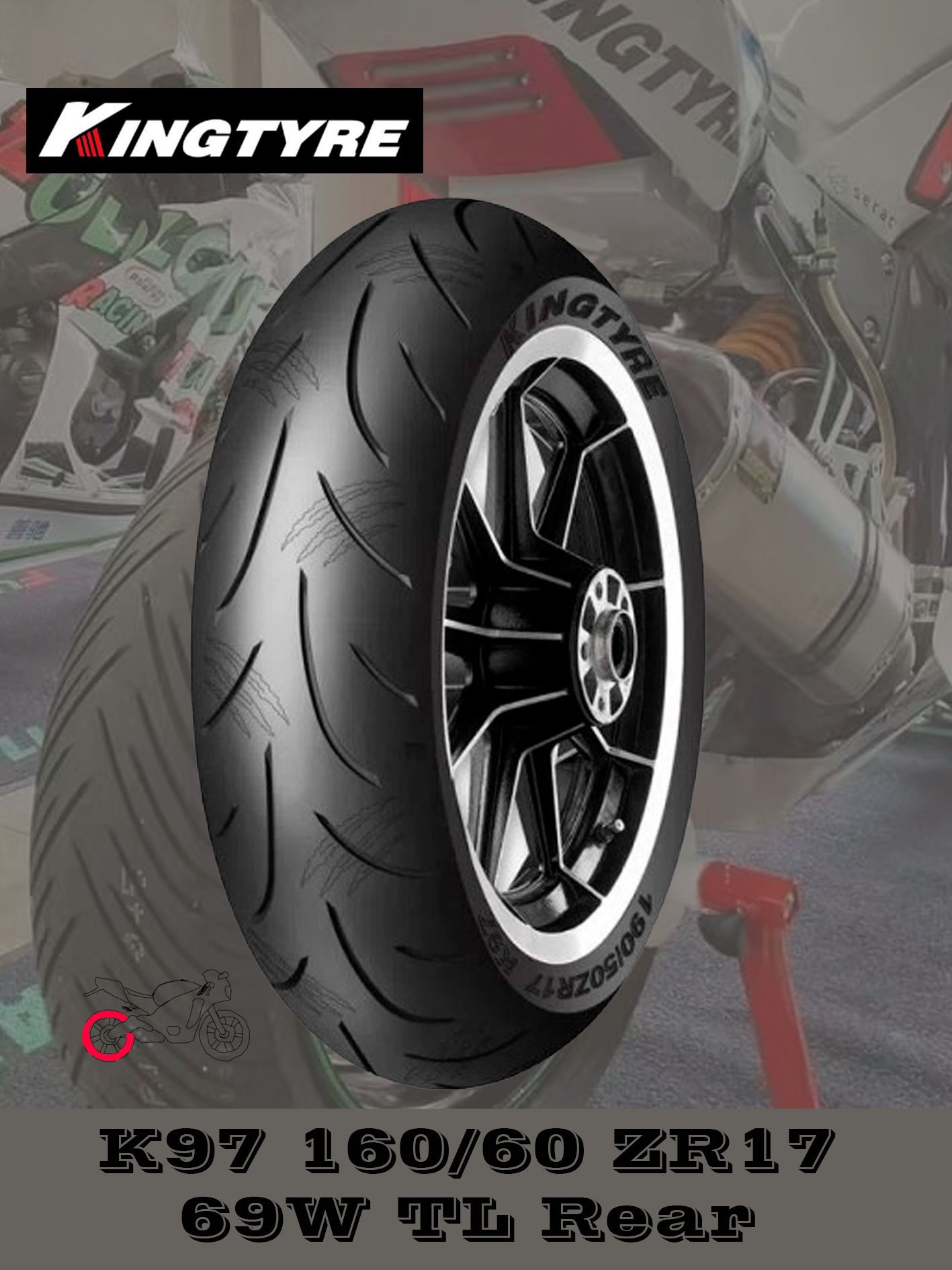 Шина для мотоцикла Kingtyre K97 160/60 ZR17 69W TL Rear (Задняя ось)