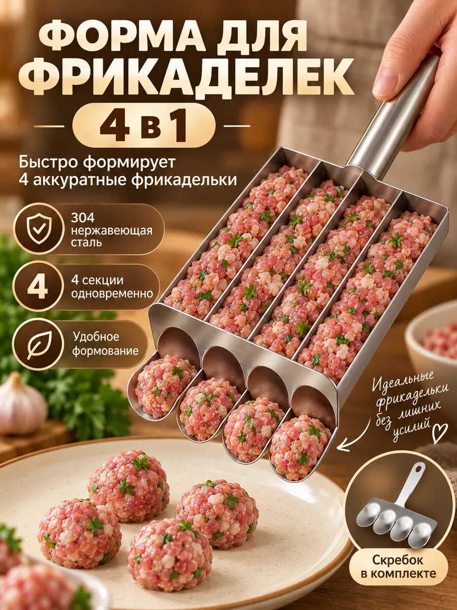 Форма для фрикаделек 3 шт из нержавеющей стали
