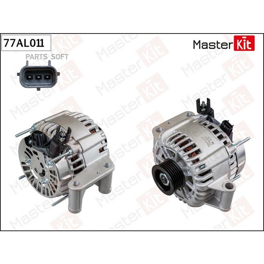 Генератор FORD MONDEO III (14V 90A) Masterkit от официального дистрибьютора, MASTERKIT, артикул 77AL011