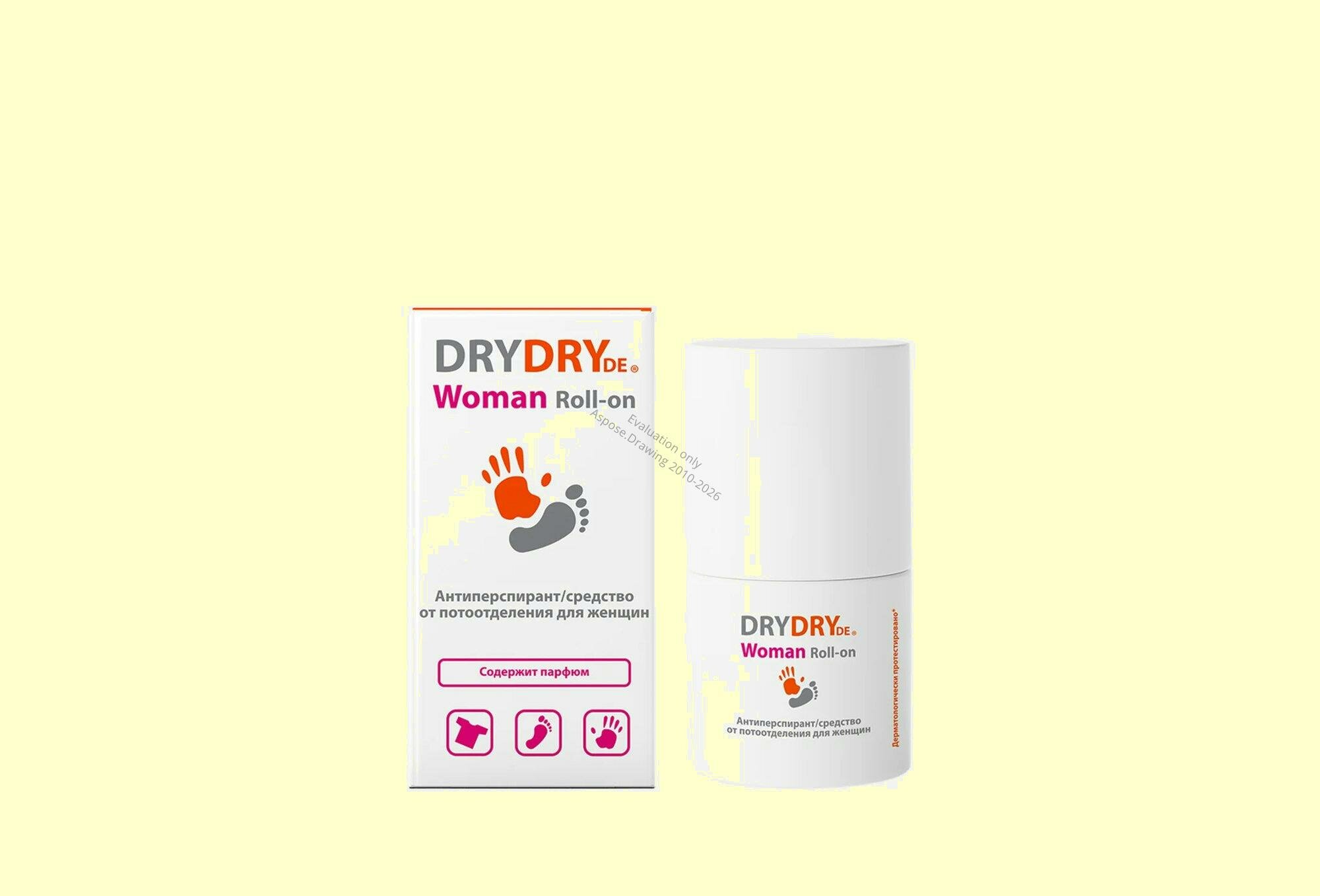 Антиперспирант-ролик для тела Dry Dry Woman, для всех типов кожи, 50 мл