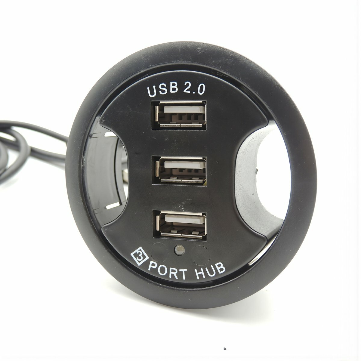 USB хаб круглый настольный 3 порта USB 2.0 и 2 аудио разъёма для компьютера расширение портов удобное подключение периферии, USB2.0 *3 HUB