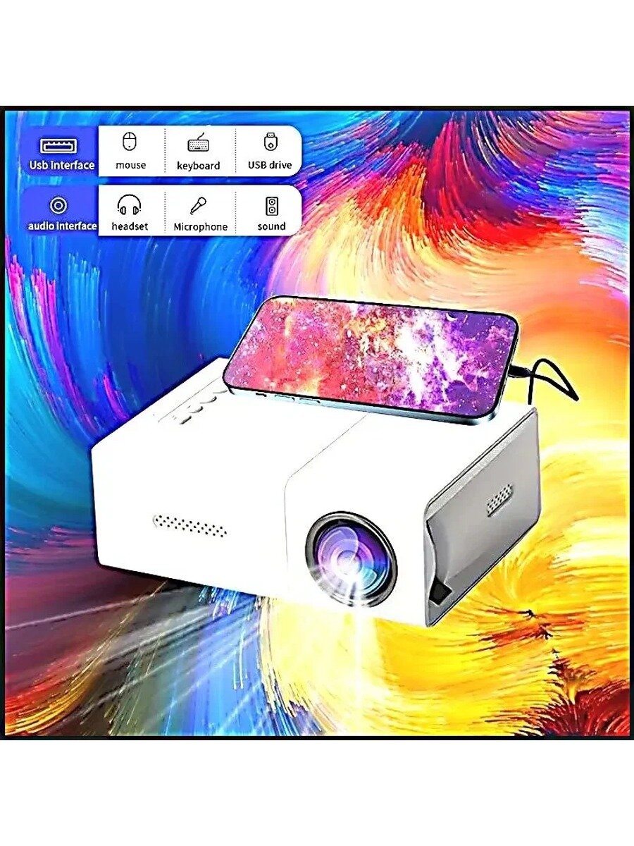 Гобо-проектор, белый, 1920x1080 Full HD, 1LCD, HDMI, USB, 3.5 мм, LED, 350