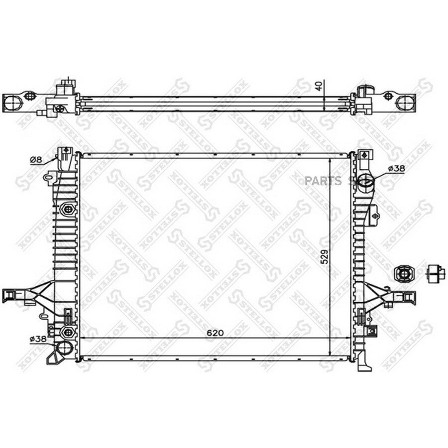 STELLOX 1026462SX 10-26462-SX радиатор системы охлаждения! АКПП\ Volvo XC90 2.5 02>
