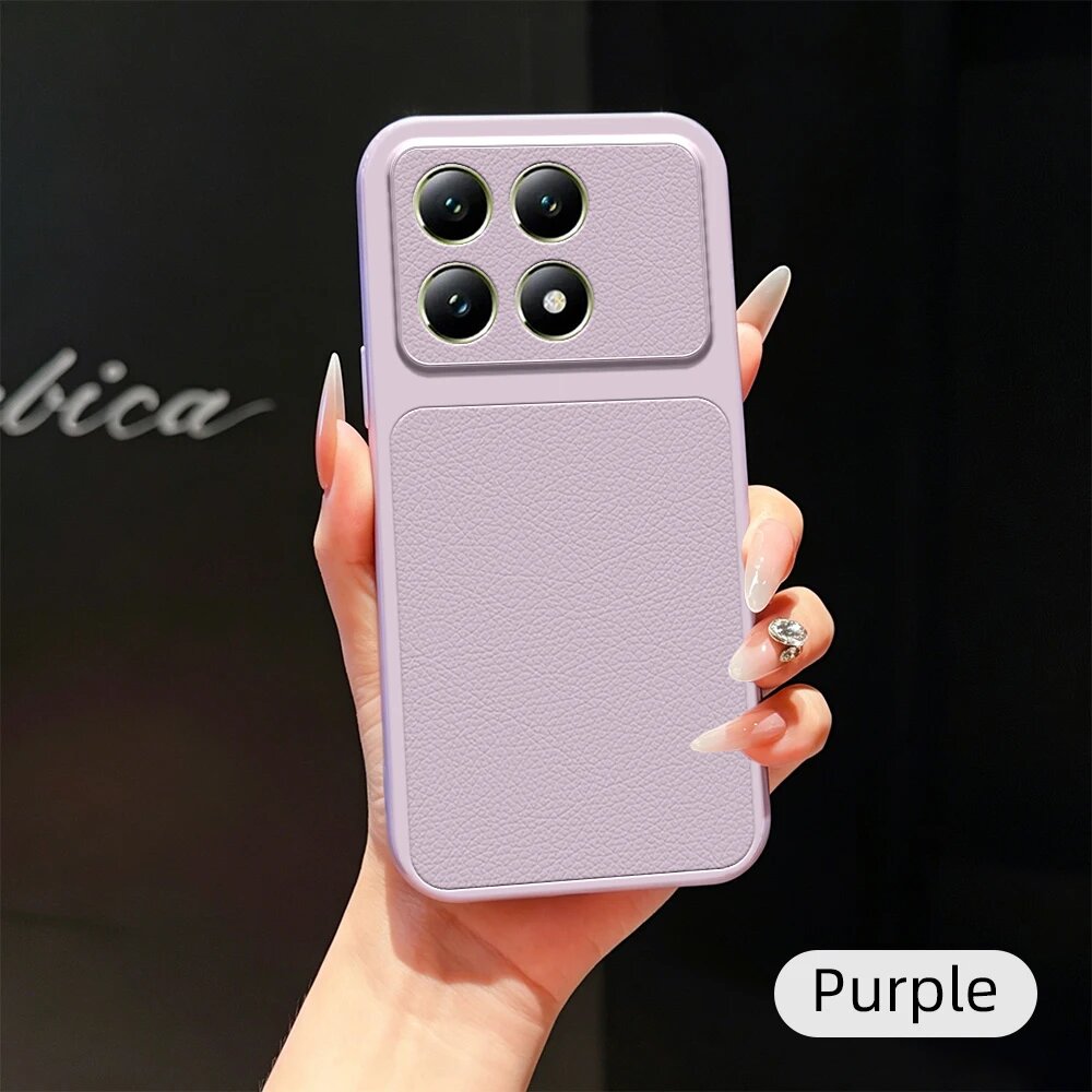 Защитный Чехол Для Xiaomi Poco X6 Pro 5G, Мягкий, Из Искусственной Кожи Фиолетовый, XYP Purple