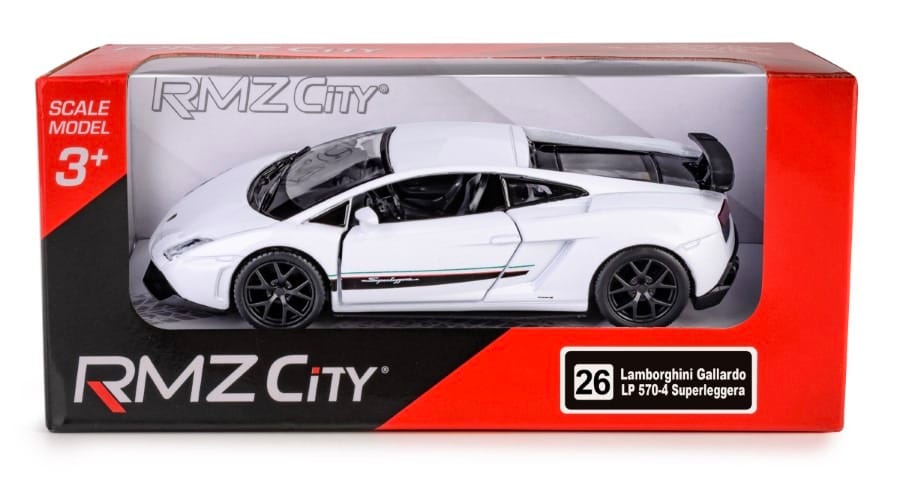 Игрушечная машинка Daffi RMZ City Lamborghini LP570-4 Gallardo, белый, масштаб 1:36