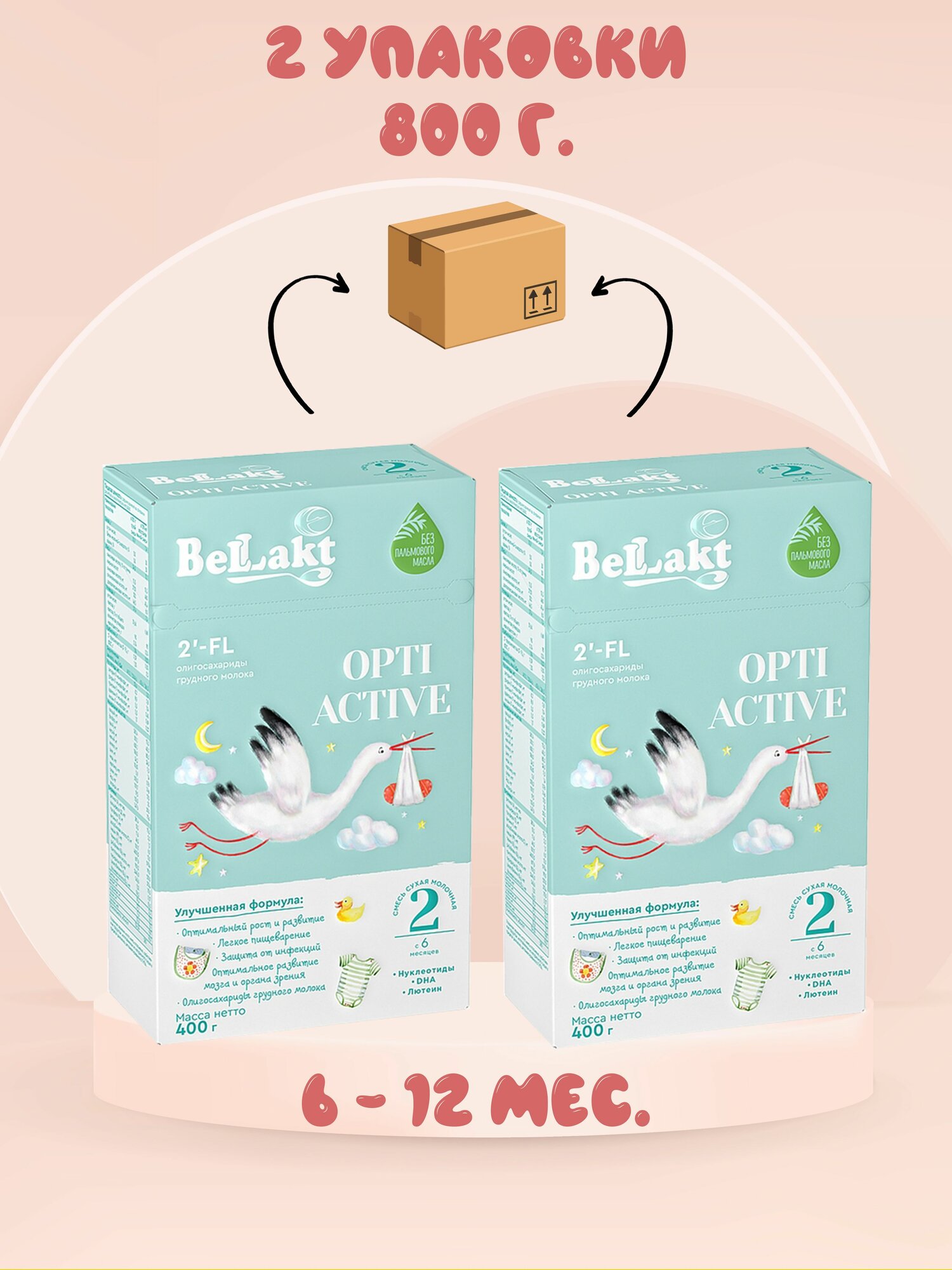 Bellakt Opti Active 2 детская смесь сухая молочная Беллакт опти актив, 2 шт.