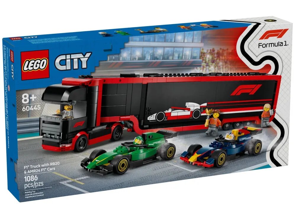 Конструктор City 60445 Автовоз F1 с машинами RB20 и AMR24