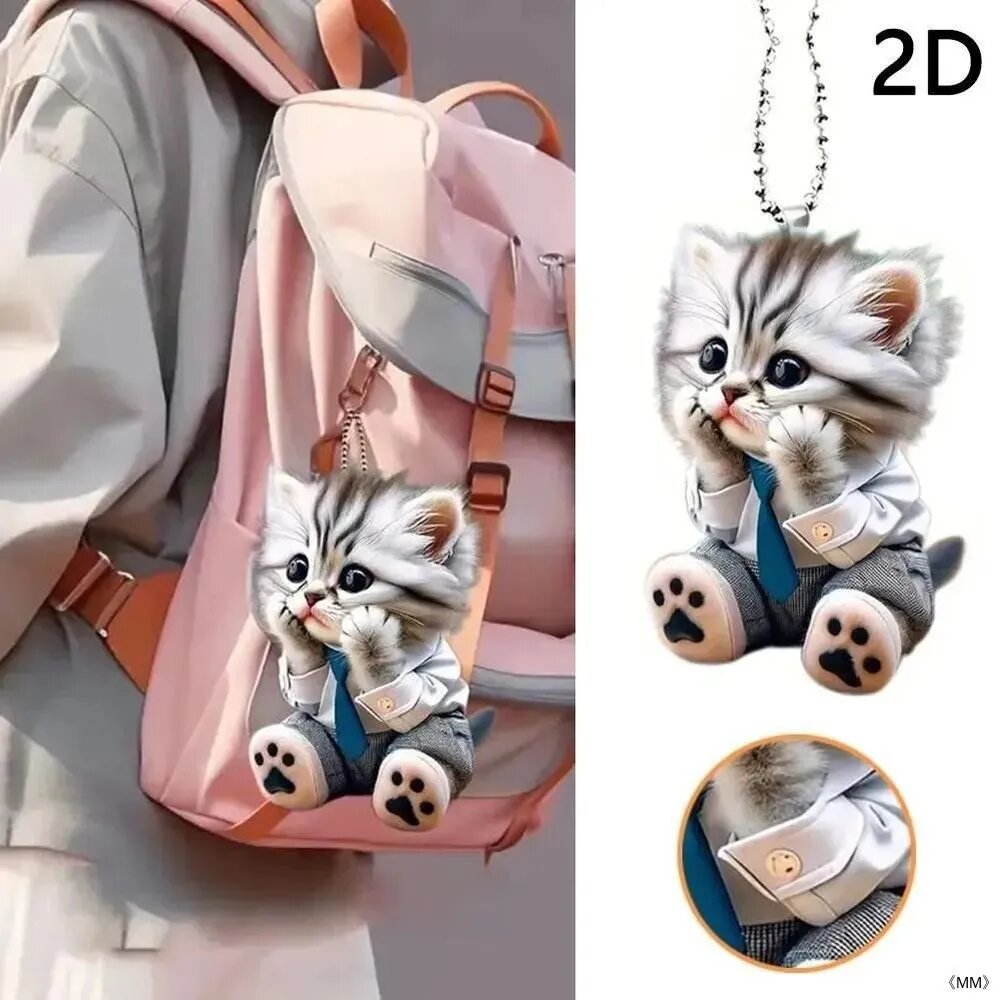 2D красивый кот подвески-кошки подходят для автомобилей, сумок, ключей и т. д.