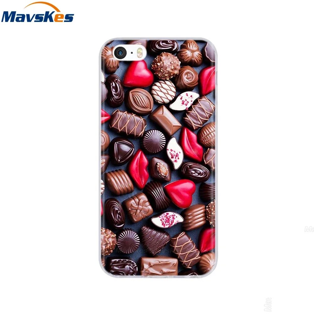 Чехол для iPhone 5s SE 5, силиконовый мягкий чехол из ТПУ с принтом цветов и 58, for iPhone 5S SE 5