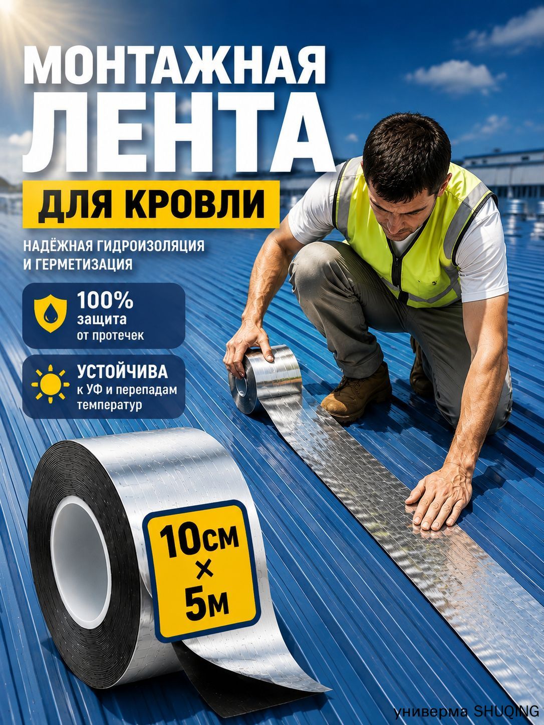 Монтажная лента 101 мм 5 м, 2 шт