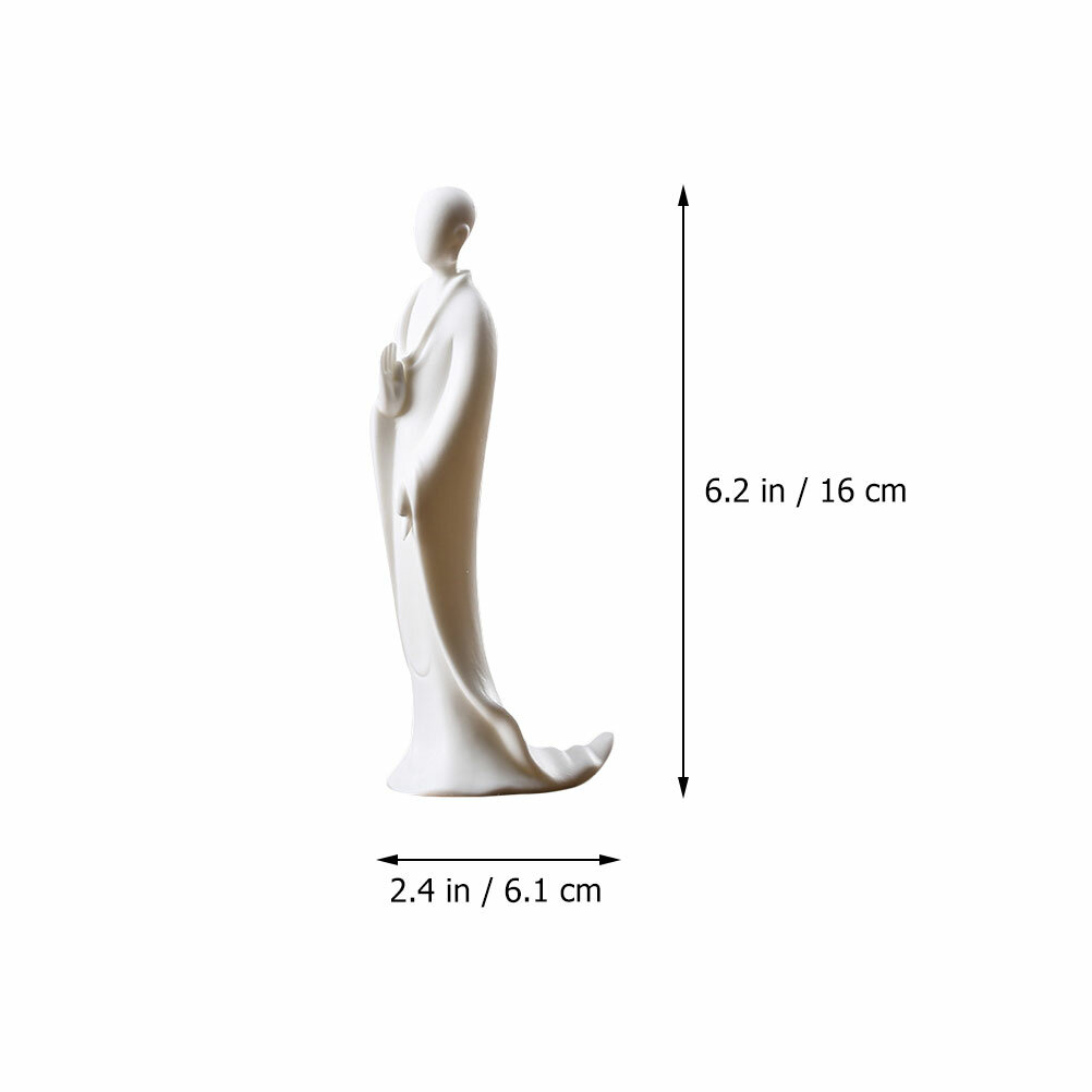 Фигурка Монаха 1 Шт Креативное Украшение Для Стола Белый 16x6.1x4.3Cm