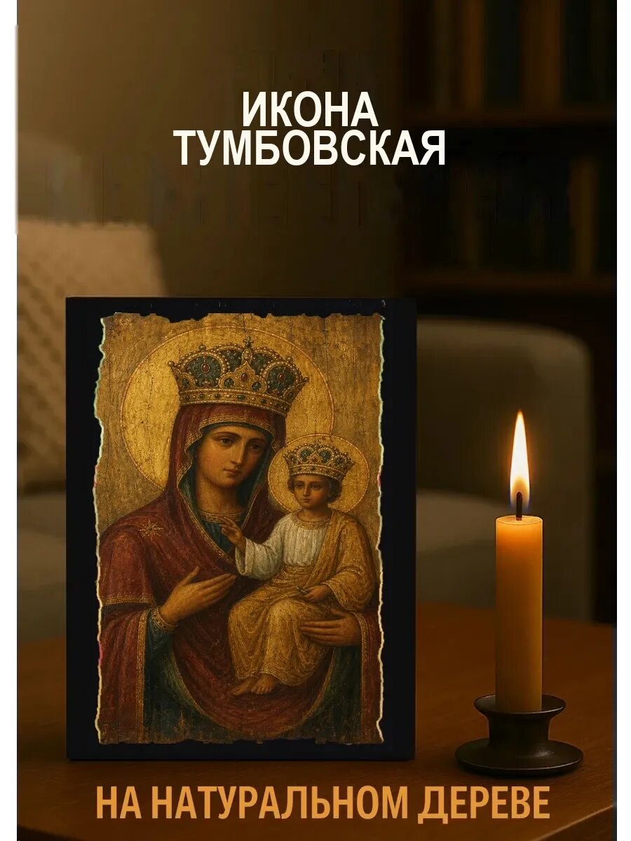 Икона Тумбовская, на дереве, 15×18 см, освящённая, в подарочной коробке