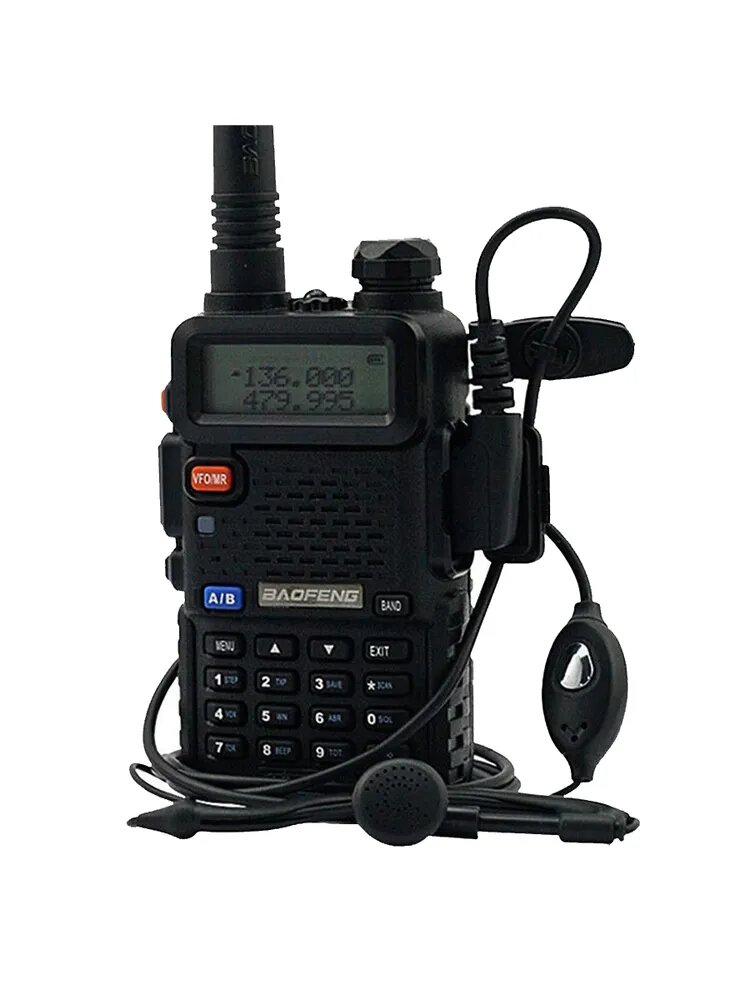 Рация UV-5R черная с гарнитурой