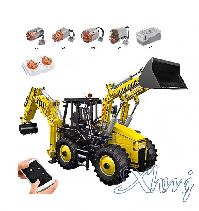 MOULD KING 17036 High-Tech Motorized Экскаватор-двухсторонний грузовик, детские игрушечные строительные блоки
